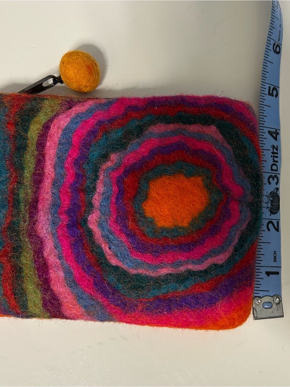 Multi-Color Felt Mini Bag - Vibrant Striped Circle Design - Picture 4 of 4